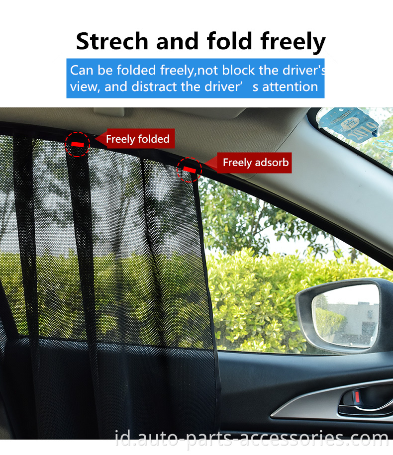 Summer UV Laser Perlindungan Jendela Sisi Anti-Mosquito 5D Mesh Magnetic Magnetic Lipat Mobil Sunshade Car Tirai